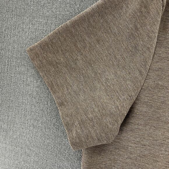 H&M Mens Dark Beige Regular Fit Crew Neck Cotton Blend Woven Waffled T Shirt XL - Picture 6 of 9